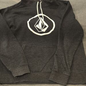 Volcom Charcoal Gray Hoodie with White Logo